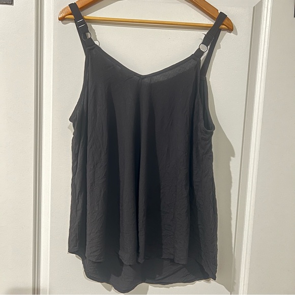 Torrid Sophie Black Ruched Cami Tank Top | Size 0 (L/XL) | Rayon Stretch - Picture 3 of 14
